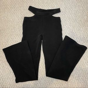 black cut out pants